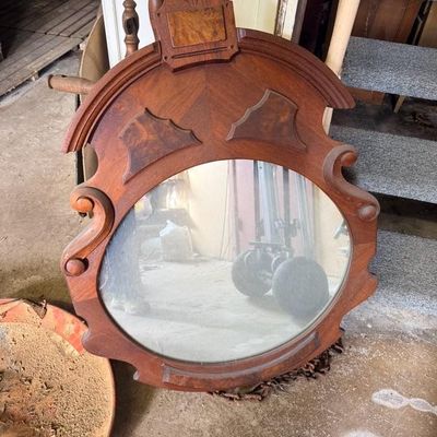 Professionally restored antique Victorian wall mirror