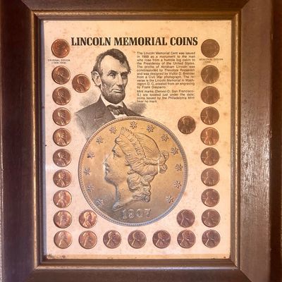 Sale Photo Thumbnail #28: Framed Lincoln Memorial Coins
