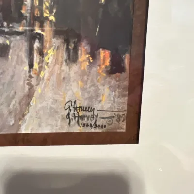 Sale Photo Thumbnail #35: Framed limited edition G. Harvey art print, hand-signed and numbered 1263/2000, dated 1989.