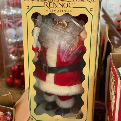 Sale Photo Thumbnail #59: Vintage Rennoc Animations animated and illuminated Santa Claus figure in original window box.