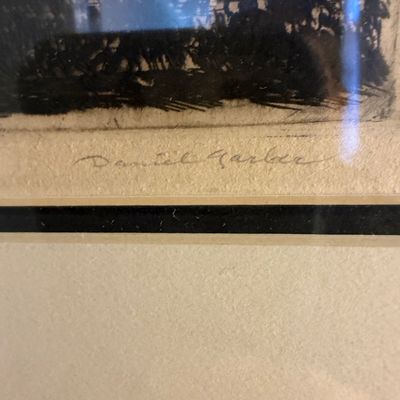 Sale Photo Thumbnail #44: Framed pencil-signed print, pencil signature reads Daniel Garber.
