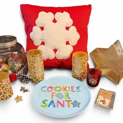 Vintage Ornaments, Holiday Decor, Cookies for Santa Plate