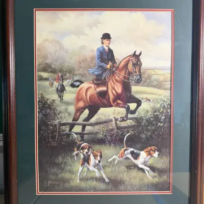 J. Gibson Equestrian Hunt Scene Framed Print
