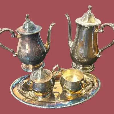 Vintage Silverplate 5-Piece Coffee & Tea Service Set 