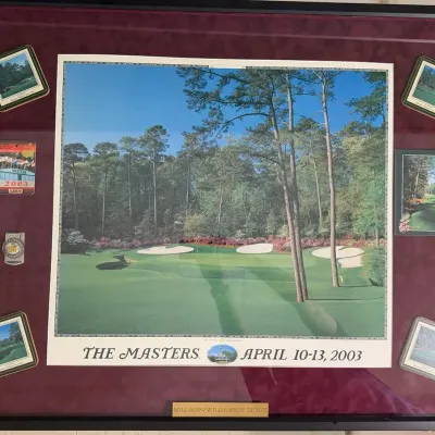 2003 Masters Augusta National Shadow Box Memorabilia Display