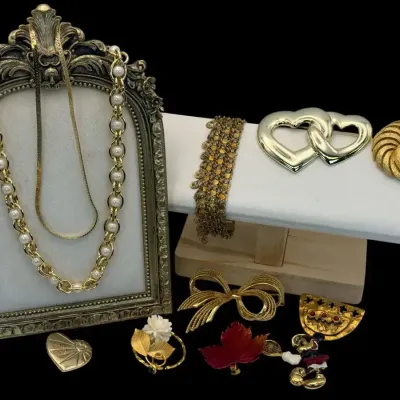 Vintage Jewelry Lot Trifari Disney Napier 12K GF