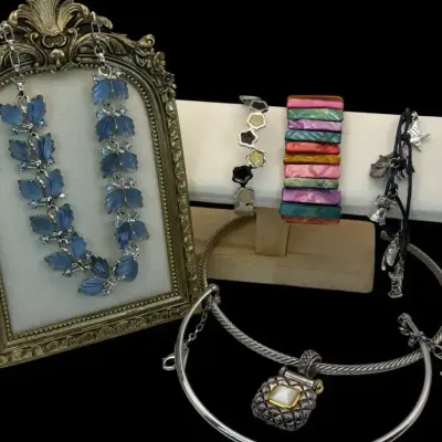 White House Black Market Silver Collar Necklace & Jewelry Lot