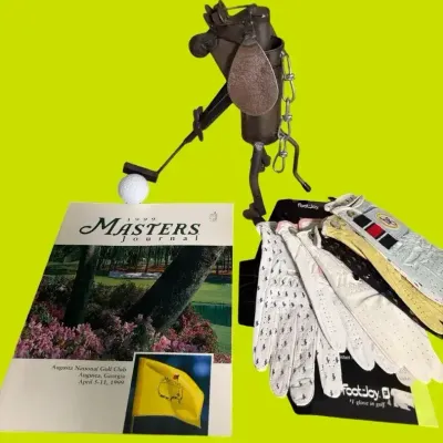 Masters Journal, Golf Gloves & Metal Golfer Decor