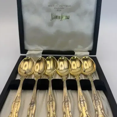 Neiman Marcus Sheffield Silverplate Spoons Set of 6