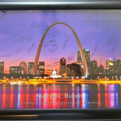 Framed St. Louis Gateway Arch Expansion Memorial Signed Photo