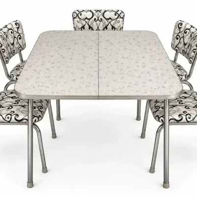 Vintage Style Formica Top Dining Table & 5 Chairs