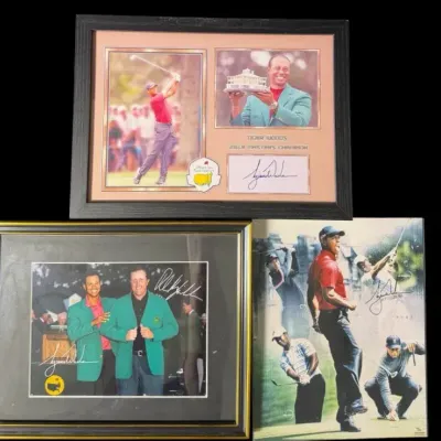 Tiger Woods Masters Golf Memorabilia with Signed Displays