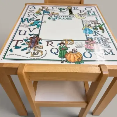 Mother Goose Nursery Rhyme Children's Table & 2 Chairs