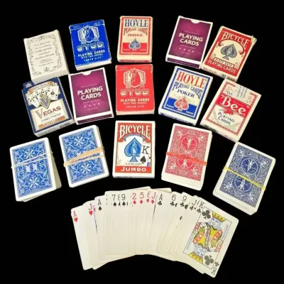 Playing Card Deck Lot  Bicycle, Hoyle, Stud, Bee, Vegas Jumbo & More