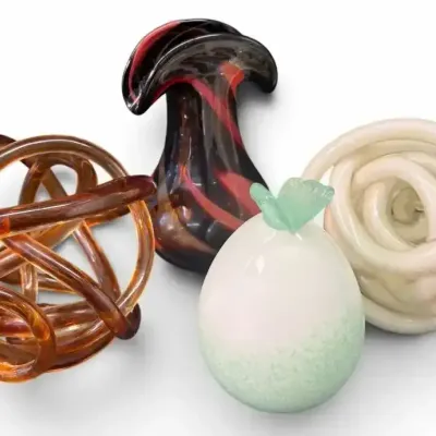 Decorative Glass Knots & Balloon Sculpture Trio