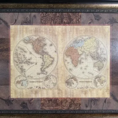 Framed Vintage-Style World Map Prin