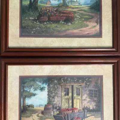 Pair of Framed Humphries Country Farm Prints – Home Interiors