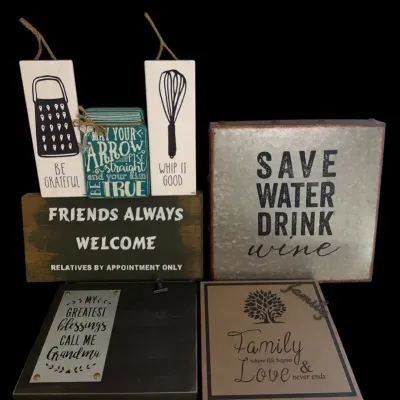 Family, Friends & Kitchen Decorative Signs - 7 Pieces