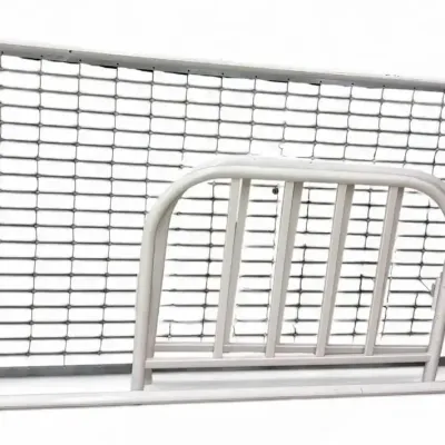 Vintage White Metal Children's Bed Frame with Wire Springs