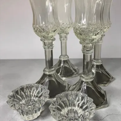 Vintage Crystal-Style Glass Candleholders & Cristal d’Arques Cheverny Votive Holders –
