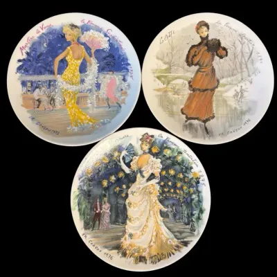 Henri d'Arceau Limoges Fashion Collector Plates – Set of 3 (#3)