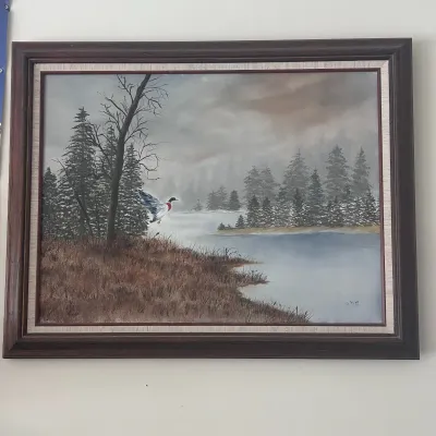 Sale Photo Thumbnail #2: Ar snowy river landscape