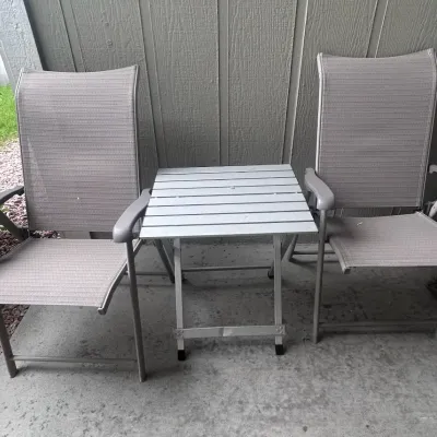 Sale Photo Thumbnail #72: F outdoor chair and table set