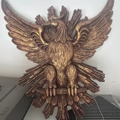 Sale Photo Thumbnail #52: D gold colored bird decor