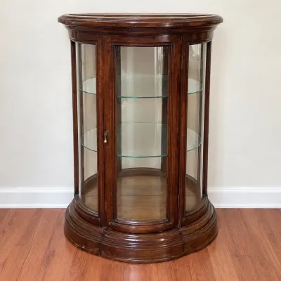 Sale Photo Thumbnail #74: F short wooded display cabinet