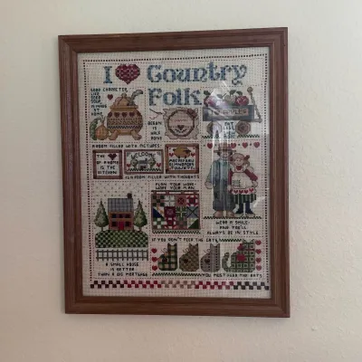 Sale Photo Thumbnail #5: Ar i love country folk art piece