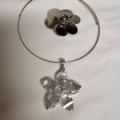 Sale Photo Thumbnail #547: Silver and crystal clear pendants