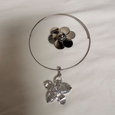 Sale Photo Thumbnail #546: Silver and crystal clear pendants