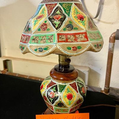 Sale Photo Thumbnail #27: Middle-Eastern camel skin lamp