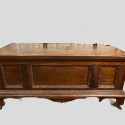 Vintage Carved Panel Blanket Chest 