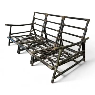 Midcentury Rattan Sofa - 73x39x34”