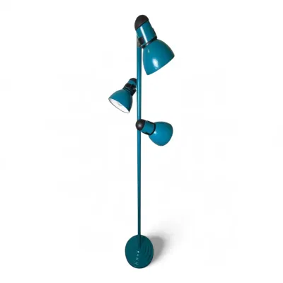 Teal Blue Spotlight Floor Lamp 66” Tall