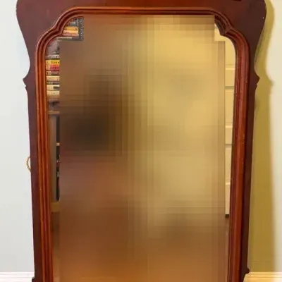 Vintage Chippendale-Style Wood Framed Wall Mirror 21x42.5”