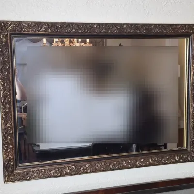 Vintage Wood Framed Wall Mirror