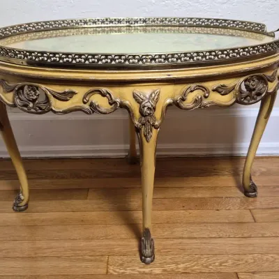 French Provincial Style Tray Top Coffee Table 