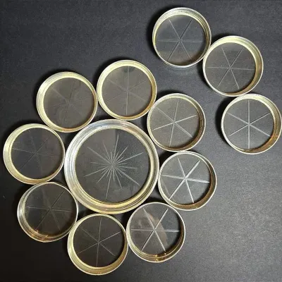 Sterling Silver Rimmed Crystal Coasters