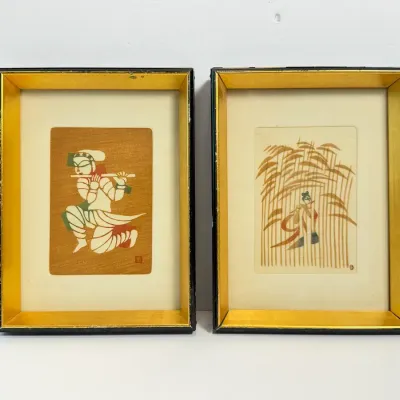 Toshijiro Inagaki “Flute Player"” Japanese Woodblock Prints