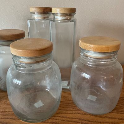 Sale Photo Thumbnail #51: Glass tops with wood tops