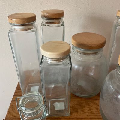 Sale Photo Thumbnail #50: Glass tops with wood tops