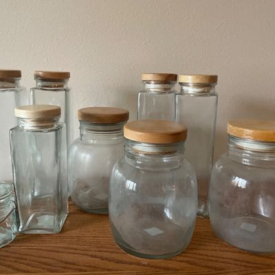 Sale Photo Thumbnail #49: Glass tops with wood tops