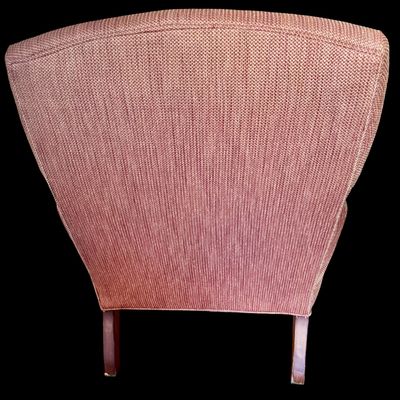 Sale Photo Thumbnail #158: Serena Lily Eaton chair upholstered in a warm earthly hue. 
Durable maple construction reinforced with double dowels and corner blocks.
• Sinuous spring suspension creates even comfort and support.
• Solid wood legs are finished with water-based stain
