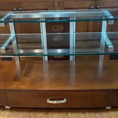 Sale Photo Thumbnail #49: Wood, Metal & Glass TV/entertainment Stand