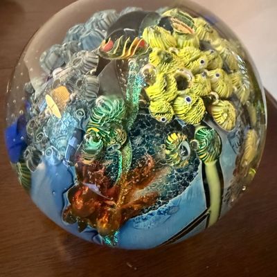 Handblown glass paperweight