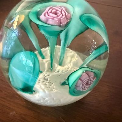 Handblown glass paperweight