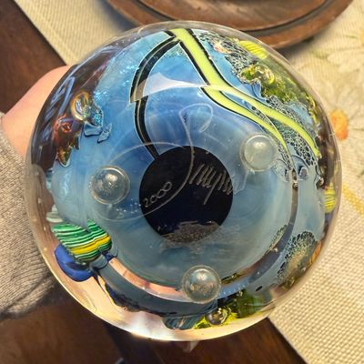 Handblown glass paperweight