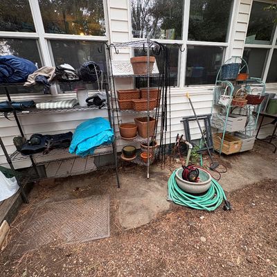 Sale Photo Thumbnail #114: Pots + shelves.